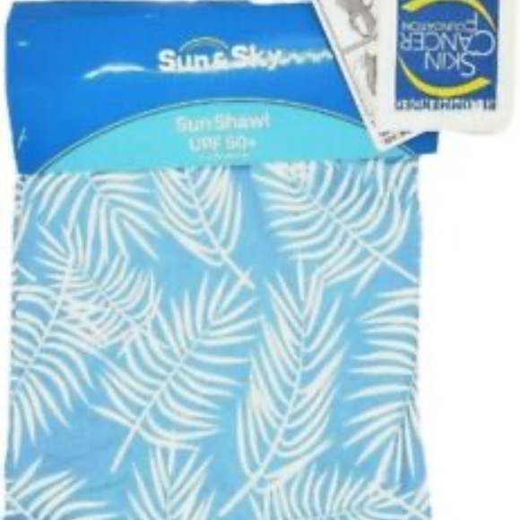 Wrap Sun Protection Swimming Suit Cover UPF 50+ Leaf Blue Leaves - Picture 3 of 6